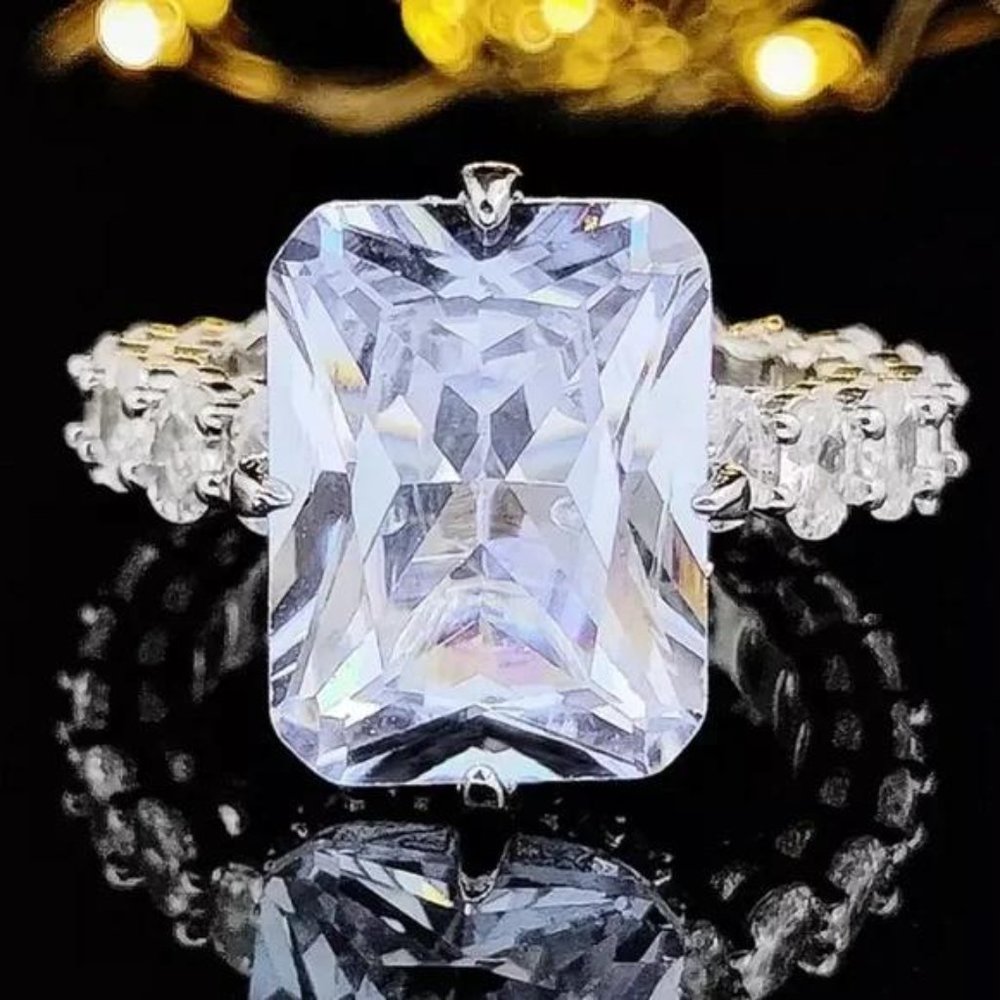 NEW ENGAGEMENT 925 STERLING SILVER HALO RING, CUTE RING, SHINY RING. - Picture 5 of 6